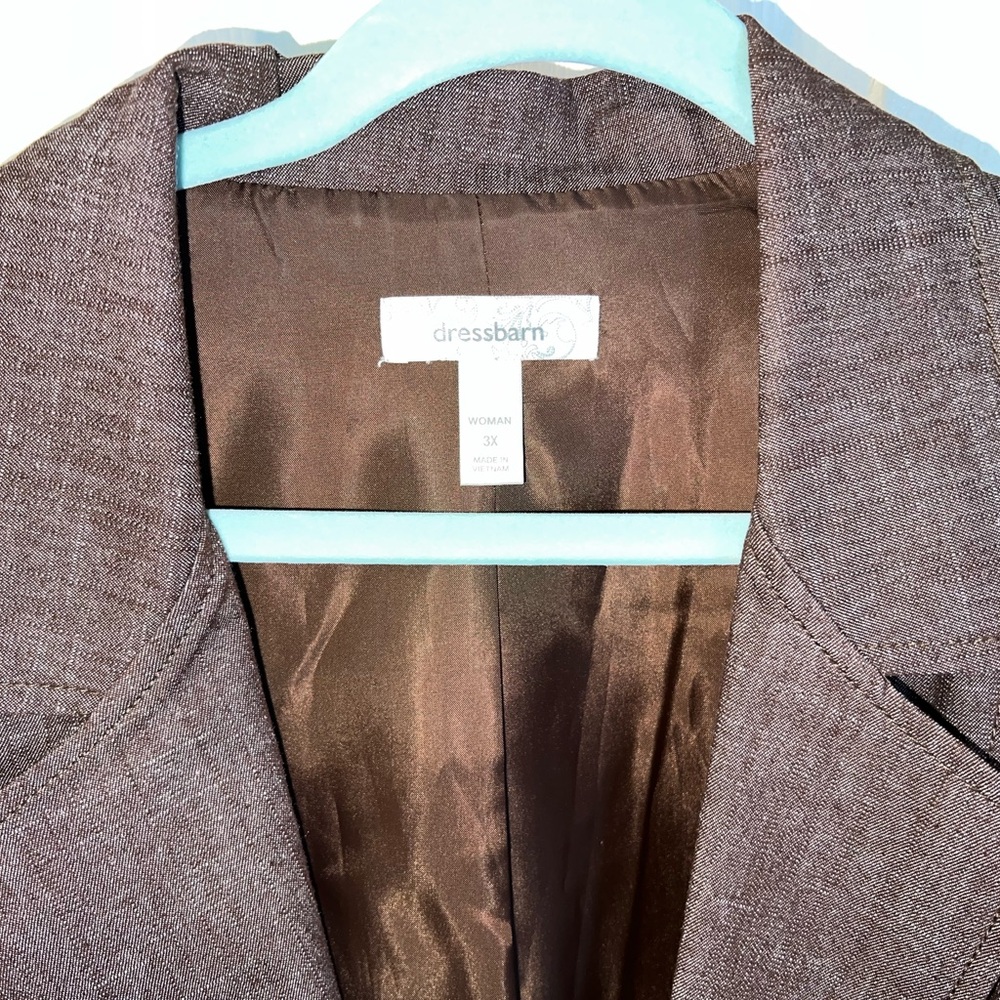 Dressbarn Woman Brown Denim Jacket Sz 3X - Picture 4 of 9